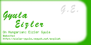 gyula eizler business card